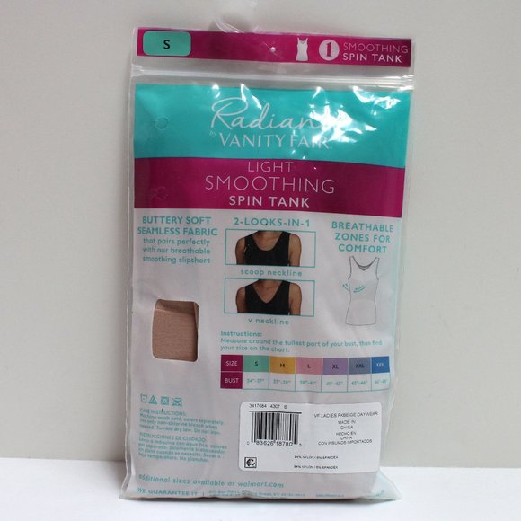 Radiant by Vanity Fair Women's Size Small Spin Tank Scoop or V-Neck Daywear - Picture 2 of 12